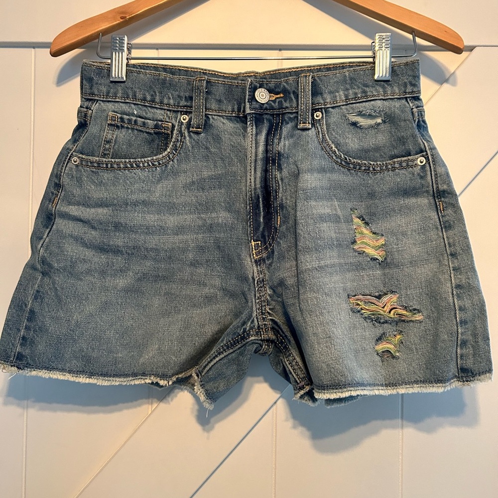 Old navy girl kid size 18 denim/jean short distressed